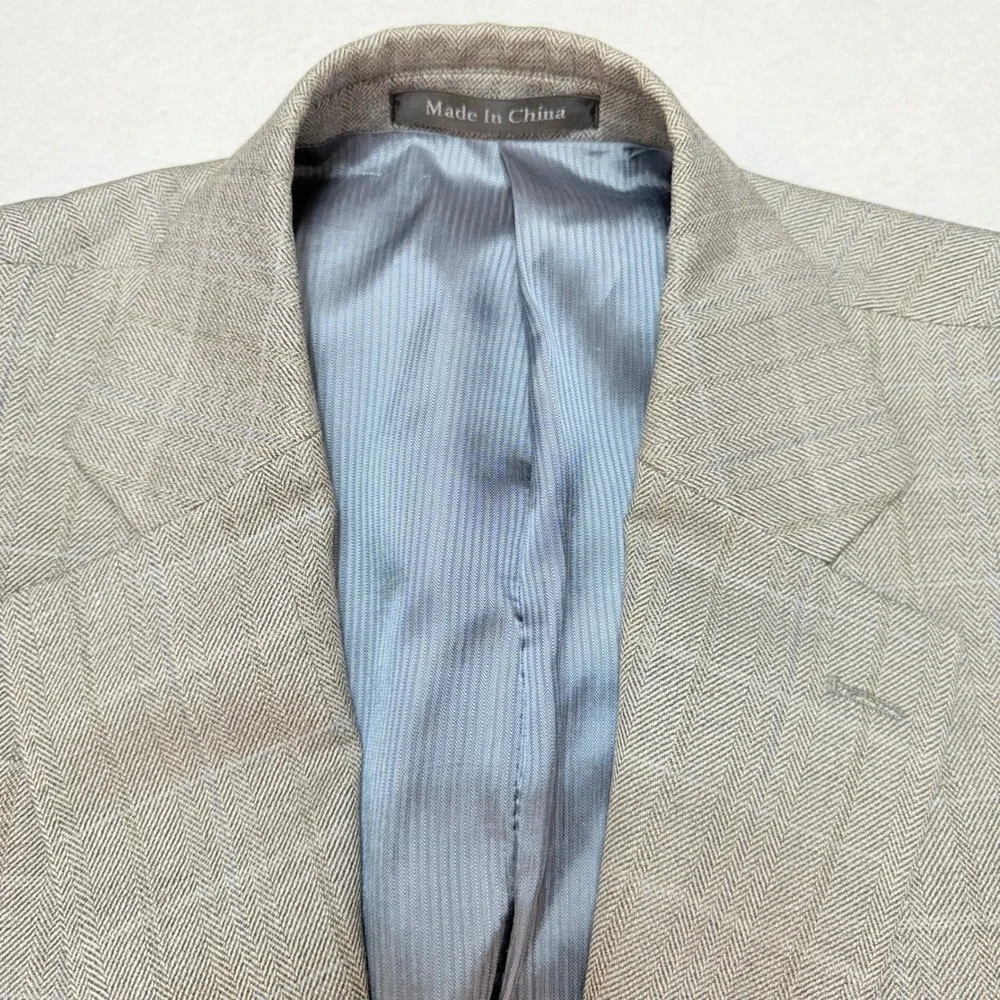 Pendleton Wool Blazer Herringbone Plaid Two Button‎ Sport Coat 42 Short,Business